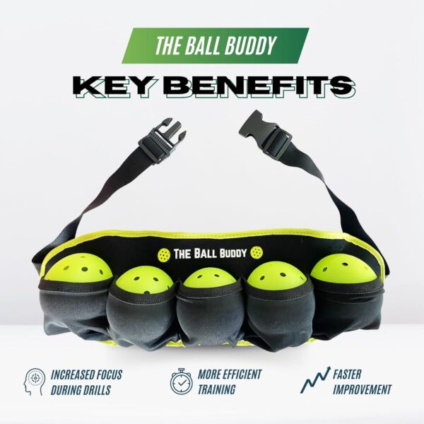 Premium Pickleball Ball Buddy – Hands-Free Pickleball Holder + Bonus Keychain