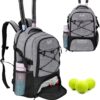 WOLT Tennis Bag - Large Tennis Racket Backpack for Men & Women - Ventilated Shoe Compartment - Holds 2 Rackets