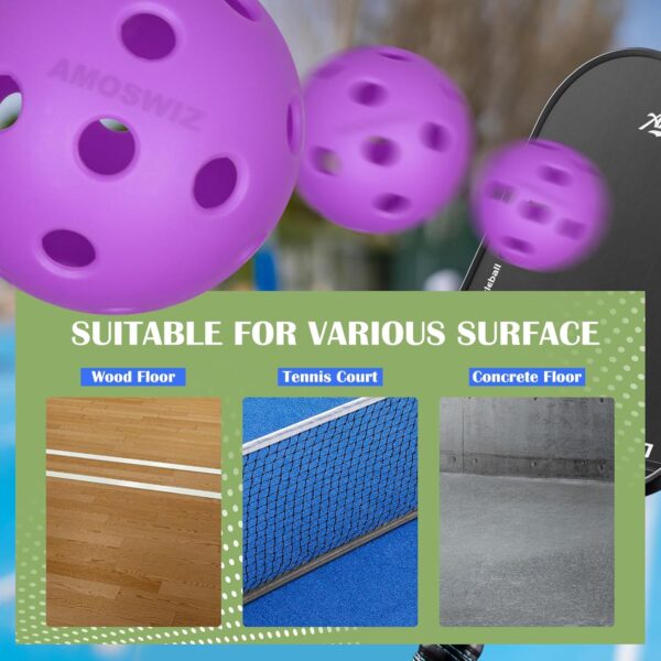 Indoor Pickleball Balls, 6 Pack of 26 Holes Pickleballs, Indoor Pickleballs Set, High Visibility Durable Pickle Balls for Training and Tournament
