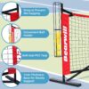 Pickleball Net, 22 FT Pickleball Net for Driveway, Regulation Size Portable Pickle Ball Net for Outdoor Backyard, Steady Metal Frame with Court Marker, Ball Holder, 4 Pickleballs & Carry Bag