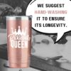Onebttl Pickleball Gifts for Women - 20oz Insulated Stainless Steel Travel Tumbler with Straw and Lid - Rose Gold