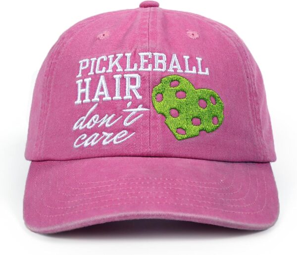 InnoBeta Embroidered Pickleball Cap - Funny Gifts for Women, Lovers, Players - Adjustable Hat Accessory for Birthday, Christmas - Pink