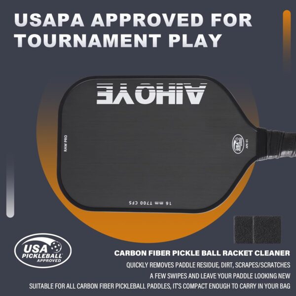 Aihoye PRO Pickleball Paddles- Raw T700 Carbon Fiber Textured Surface (CFS) with High Grit & Spin, Pickleball Paddles with 16MM Polypropylene Honeycomb Core, USAPA Approved