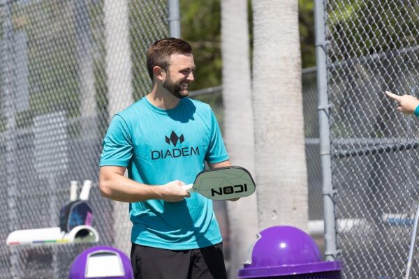 Diadem ICON Performance Pickleball Paddle | Graphite Carbon Fiber, Honeycomb Core, Fiberglass Face, Ultra Sleek Edge Guard, Spin Friendly | Indoor/Outdoor | USAPA Approved