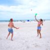 Funsparks Jazzminton Paddle Ball Game with Carry Bag - Indoor Outdoor Toy - Play at The Beach, Lawn or Backyard - 2 Wooden Racquets - 4 Shuttlecocks - 1 Ball