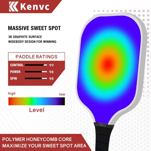 Pickleball Paddles Set, Lightweight Set of 2 Pickleball Paddles, 3K Carbon Fiber, Graphite Pickleball Paddle Face, Honeycomb Core, 4 Pickleball Balls, 1 Carry Bag for Women Men