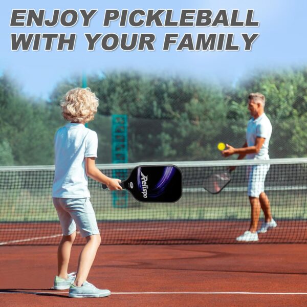 Pickleball Paddles Set of 2/4, USAPA Approved Pickleball Set Fiberglass Surface Honeycomb Core Pickleball Rackets with 4 Indoor & Outdoor Balls Carry Bag & Grip Tapes, Gifts for Beginners & Pros