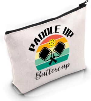 VAMSII Pickleball Player Gift Paddle Up Buttercup Makeup Bag Pickleball Lover Cosmetic Bag Pickleball Merch (Paddle Up Buttercup M)