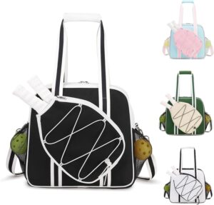 Pickleball Bag, Pickleball Bags for Women Men Teens with Waterproof Pocket & Fence Hook, Pickleball Tote Bag