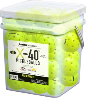 Franklin Sports X-40 Outdoor Pickleballs - Official Ball of USA Pickleball, APP Tour + Pickleball US Open - 3 Packs, 12 Packs, 36 Pickleball Buckets, 50, 100 + 400 Bulk Packs of Regulation Pickleballs