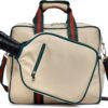 Pickleball Bags for Women, Pickleball Bag Tote with Front Pocket Fits 2 Paddles, Cute Pickleball Paddle Bag with Fence Hook & Shoulder Strap, Pickleball Gifts Accessories for Women Ladies