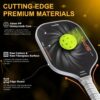 Pickleball Paddle, Lightweight Raw Carbon and Glass Fiber Surface Pickleball Racket with 14mm Polypropylene Honeycomb Core, USAPA Compliant, Pickle Ball Paddle for Men, Women