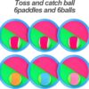 Aneco Toss and Catch Paddle Game Set Disc Paddles and Toss Ball Sport Game with Storage Bag, 6 Paddles and 6 Balls