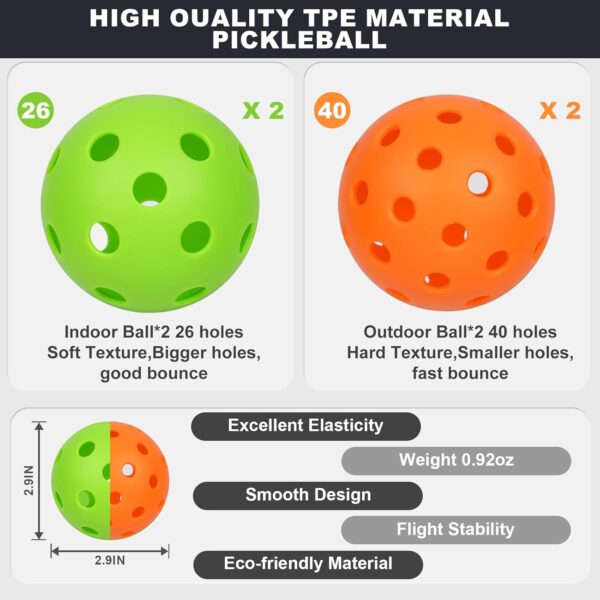 Carbon Fiber Pickleball Paddles Set,2 Pack with 2 Balls & Portable Bag - Lightweight Pickleball Paddles for Women & Men, Professional-Grade Pickleball Gifts for All Skill Levels