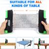 GSE Games & Sports Expert Adjustable Retractable Ping Pong Net Set & Post. Professional Table Tennis Rackets and Balls, Net with Posts and Storage Bag - Pingpong Paddle and Game Table Accessories.