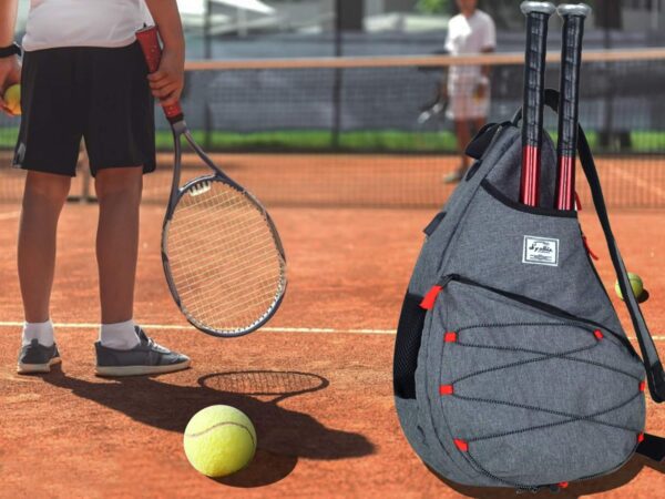 Tennis Bag for Men Women, Racquetball Pickleball Paddle Squash Sling Bags Crossbody Sports Backpack Adult with USB Charge Port