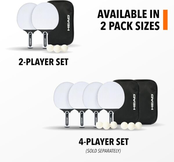 EastPoint Outdoor Table Tennis Paddle Set – Rubberized Weather-Resistant Ping Pong Paddles with Balls – 2 or 4 Player Set
