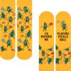 Funny Novelty Pickleball Socks for Adults - Pickle Ball Gifts Colorful Unisex Crew Length One Size Socks