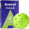 Indoor Pickleball Balls 6 Pack | 12 Pack, 26 Holes Pickleballs, High Bounce & True Flight, Well Balanced Pickle Balls for All Style Pickleball Paddles & All Skill Levels (Neon Green, Orange)
