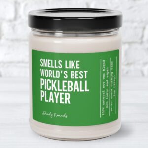 Pickleball Candle Smells Like Worlds Best Pickleball Player Scented Candle Gift Idea for Pickleball Lovers Gift for Pickleball Player Soy Wax Candle, Home Decor Candle