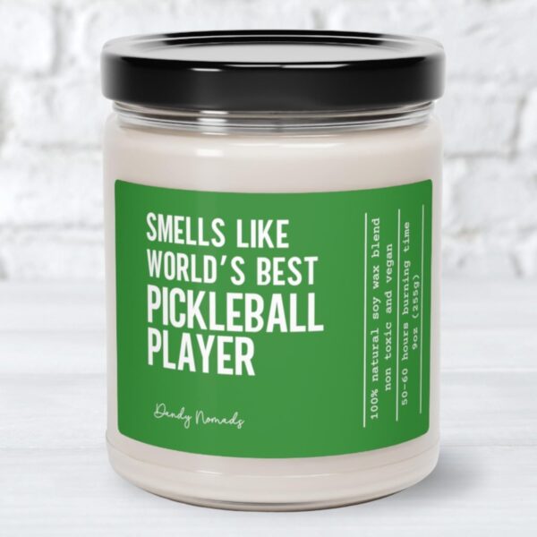 Pickleball Candle Smells Like Worlds Best Pickleball Player Scented Candle Gift Idea for Pickleball Lovers Gift for Pickleball Player Soy Wax Candle, Home Decor Candle