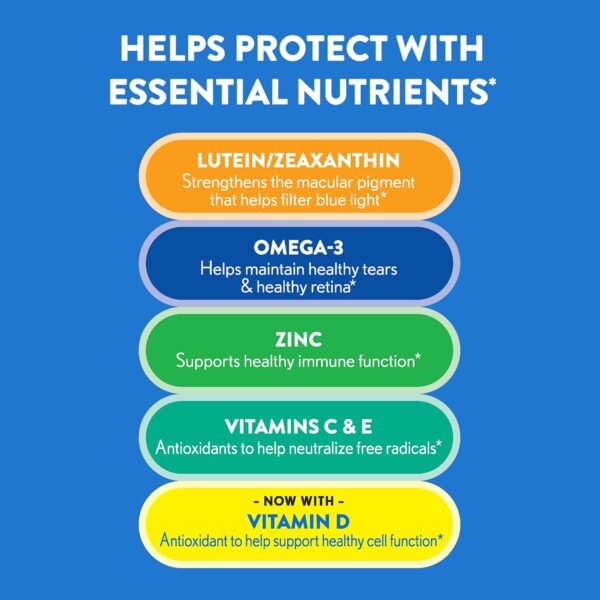 Ocuvite Adult 50+ Eye Vitamins and Mineral Supplements with Lutein, Zeaxanthin and Omega-3 from Bausch + Lomb 90 Soft Gels