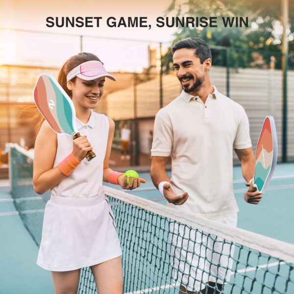 niupipo Pickleball Paddles Set of 2/4/1, USAPA Approved Graphite Carbon Fiber Pickleball Rackets, Polypropylene Honeycomb Core, Cushion 4.72In Grip, Bag/Cover, Pickle Ball Paddle Set for Men Women