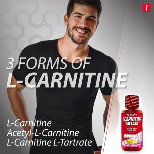 iSatori L-Carnitine 1500, Triple-Blend Liquid L Carnitine Supplement, with Acetyl & Tartrate, Stimulant Free Energy, No Calories, Sugar or Gluten, Keto-Friendly, Pink Lemonade (24 Servings)