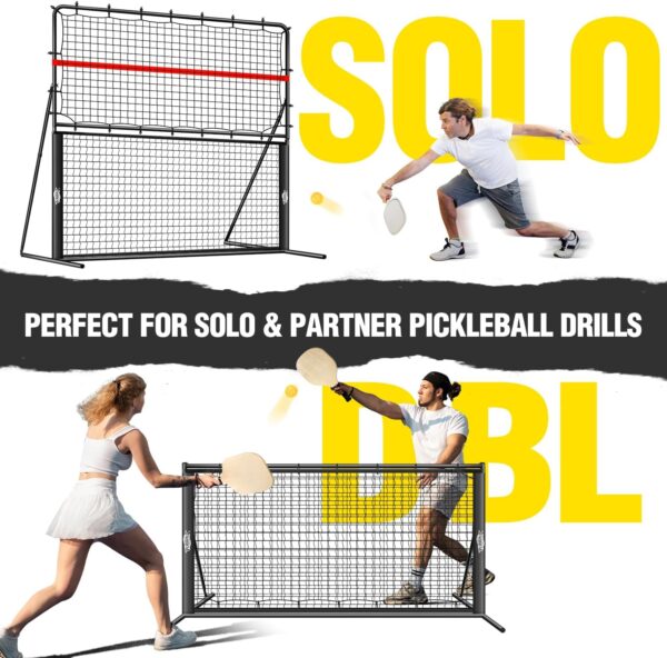 6x6FT Pickleball Rebound Net For Dinks Volleys Hits Training,Angle Adjustable Pickle ball Practice Rebounder Net For Outdoor Indoor Driveway Backyard,2 In 1 Pickleball Trainer For All Players