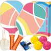 Pickleball Paddles - Fiberglass Pickleball Paddles Set of 2, USAPA Approved Pickle Ball Rackets 2 Pack with 4 Pickleball Balls, 1 Pickleball Bag, Paddles Ball Set for Beginners