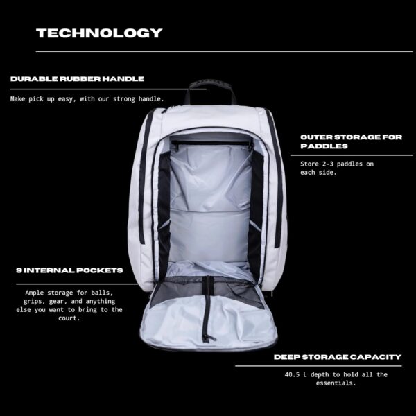 Holbrook Podium Pickleball Bag: Large Pickleball Backpack - Sport Paddle Bag for Accessories and Equipment