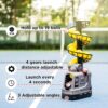 681PBH Pickleball Machine with Auto Swing, 3 Angles & 4 Speeds Adjustable, Portable Pickleball Launcher for Indoors & Outdoors Practice, Powered by Power Bank/Batteries/AC Power, for Beginners