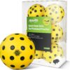 Silent Pickleball Balls, 6 Pack of Quiet Foam Ball for Indoor & Outdoor Pickle Ball Practice, Noise Reducing Soft Pickleball Practice Balls with 40 Simulated Concave Holes