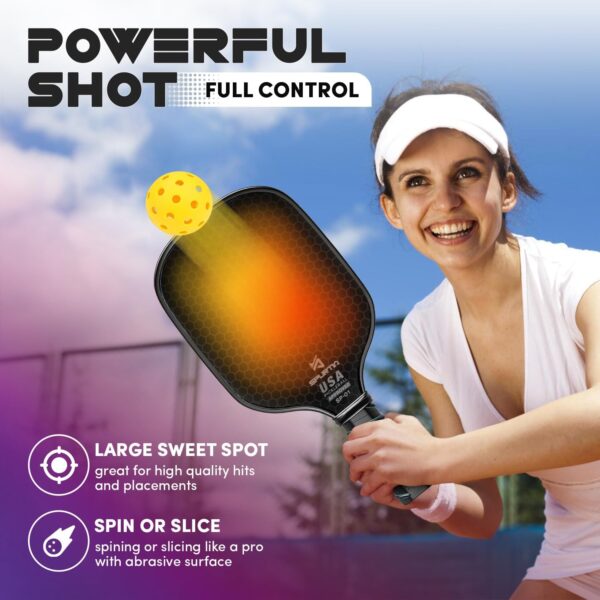 USAPA Approved Pickleball Paddle Set | Fiberglass Surface, with Balls, Grip Tapes & Carry Bag | Quiet, Lightweight Rackets for Men, Women & Beginners