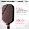 Pickleball Paddles, 3K Raw Carbon Fiber Pickleball Paddle, USAPA Approved, Thermoformed Pickle Ball Rackets for Power & Spin, 16mm Polypropylene Honeycomb Core, Textured Carbon Grit Surface