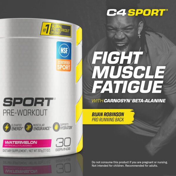 Cellucor C4 Sport Pre Workout Powder Watermelon - Pre Workout Energy with Creatine + 135mg Caffeine and Beta-Alanine Performance Blend - NSF Certified for Sport 30 Servings