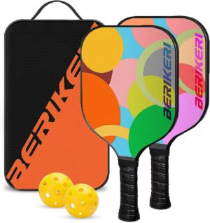 Pickleball Paddles Set of 2 - USAPA Pro Pickle Ball Rackets Set with Balls & Bag