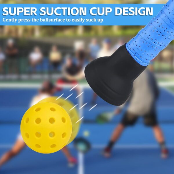 Pickleball Suction Cup Ball Retriever for Paddle - Easy Ball Pickup - Silicone Picker Upper Grabber - Essential Accessories for Pickleball Players