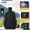 Large Black Sling Bag for Men and Women - Sport Crossbody Backpack for Pickleball, Tennis, Racketball