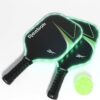 Reebok - LED Pickleball Set for 2, Includes 2 Fiberglass Paddles with 5" Cushion Grip and 2 Light-Up Balls, Perfect for Night Play (Red)