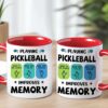 Pickleball Gifts - Pickleball Mug And Coaster - Funny Gift For Men, Women - Playing Pickleball Improves Memory Mug - Unique Christmas, Birthday Gift For Mom, Dad, Friend, Pickleball Lover