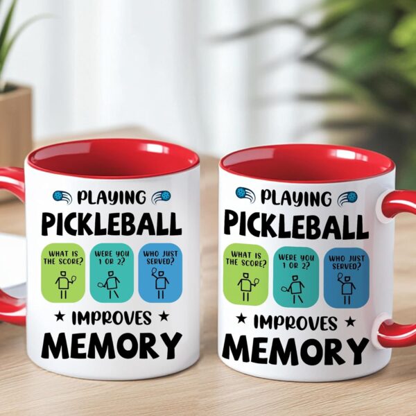 Pickleball Gifts - Pickleball Mug And Coaster - Funny Gift For Men, Women - Playing Pickleball Improves Memory Mug - Unique Christmas, Birthday Gift For Mom, Dad, Friend, Pickleball Lover
