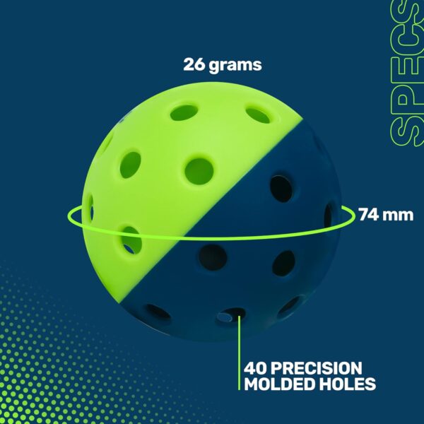 PCKL Optic Speed Pickleball Balls | Choose Indoor or Outdoor Pickleballs | USAPA Tournament Aproved | 4 Pack Crack-Resistant