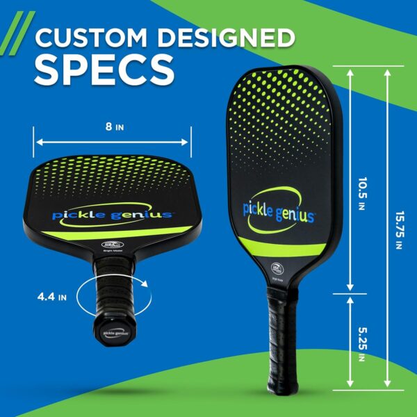 Pickleball Paddle-100% Raw Carbon Fiber Pickleball Racket with 13mm Polypropylene Honeycomb core for Maximum Power and grit Finish for Perfect Spin. USAPA Approved.
