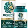 NEURIVA Ultra Decaffeinated Clinically Tested Nootropic Brain Supplement for Mental Alertness, Memory, Focus & Concentration, Cognivive, Neurofactor, Phosphatidylserine, Vitamins B6 B12, 60 Capsules
