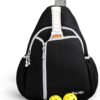 Hap Tim Pickleball Bags for Men & Women, Pickle Ball Backpack - Large Capacity, Adjustable Sling Bag, Breathable, Water Bottle Holder, Multiple Compartments for Accessories, Black