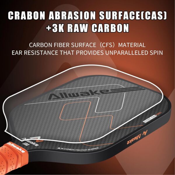 Pickleball Paddles, USAPA Approved, 3k Friction Surface Carbon Fiber Pickleball Paddle, Durable &Lightweight Pickleball Rackets for Adults