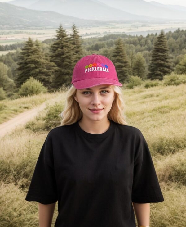 Pickleball Hat for Women Men, Gifts for Pickleball Lovers, Adjustable Embroidered Washed Baseball Cap