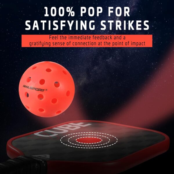 AMA Sport X-ACE Pickleballs - 40 Hole Outdoor Pickleball Balls- Crack-Resistant ONE Piece Balls - 100% POP for Immediate Feedback - Quick Start Tech and Advanced Performance