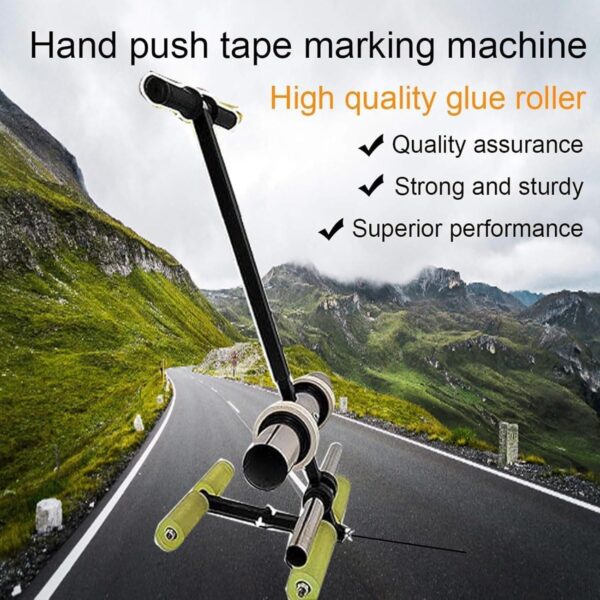Hand-Push Tape Sticking Machine, Pickleball Court Marking Kit, Basketball Lines for Driveway, Concrete, Asphalt, Backyard with Circle Drawing Tool